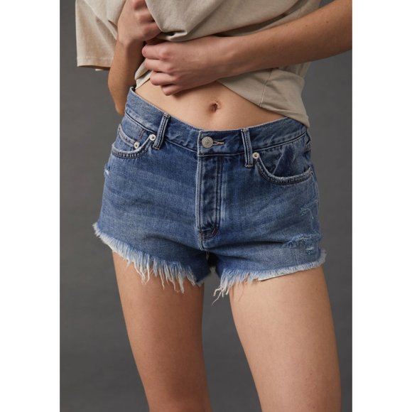 Free People Pants - FREE PEOPLE Loving Good Vibrations Cutoffs / Mid Indigo